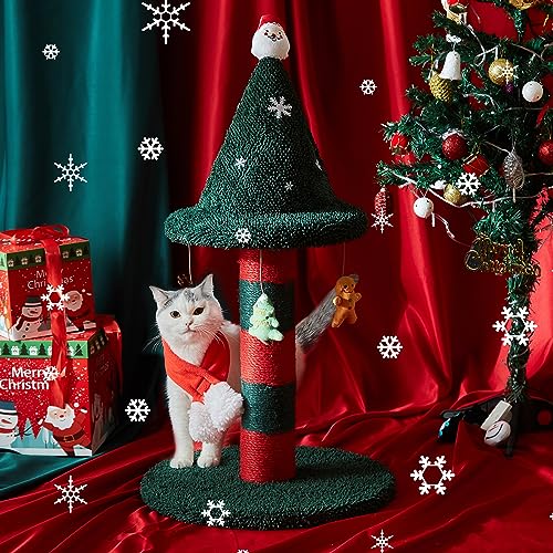 LUCKITTY Kratzbaum mit 4 hängenden Plüschtieren – Weihnachtsbaum-Alternative Geben Sie Ihrer Katze ein Spielzeug und Kratzbaum in einem mit diesem ultimativen Kratzbaum 76,2 x 38,1 cm von LUCKITTY