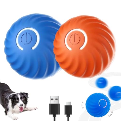 LUCKKY 2 Stück Thelifeh Smart Jumping Ball Dog Toy, Automatischer Intelligenter Hundeball, Interaktives Hundespielzeug Ball, Smart Automatisch Rollender Ball für Katzen und Hunde von LUCKKY