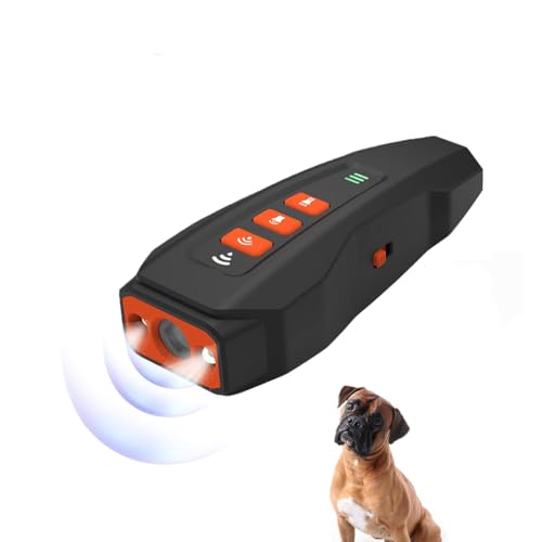 Bark Guard Anti Barking Device for Dogs, Anti Bell Gerät Hunde, Antibell für Hunde, 2024 Beste Barkenwächter für Hunde mit integrierter LED-Taschenlampe, Tragbares Hundetrainings Geräte (Schwarz) von LUCKKY