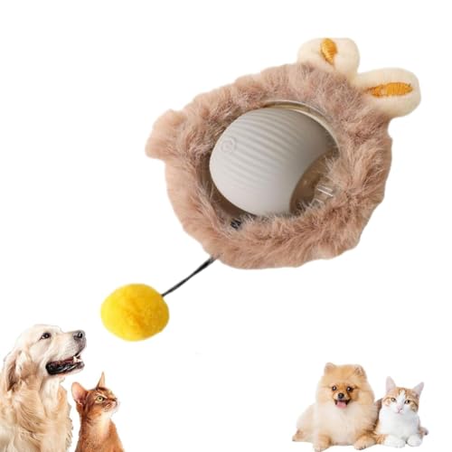 Chewie Rolling Ball, Interactive Cat Toys Rolling Ball Chewie Dog Ball, Interaktives Hunde Ball Spielzeug, 360° Selbstdrehender beweglicher Ball für Katzen, Interaktives Katzenspielzeug Ball (Grau-B) von LUCKKY