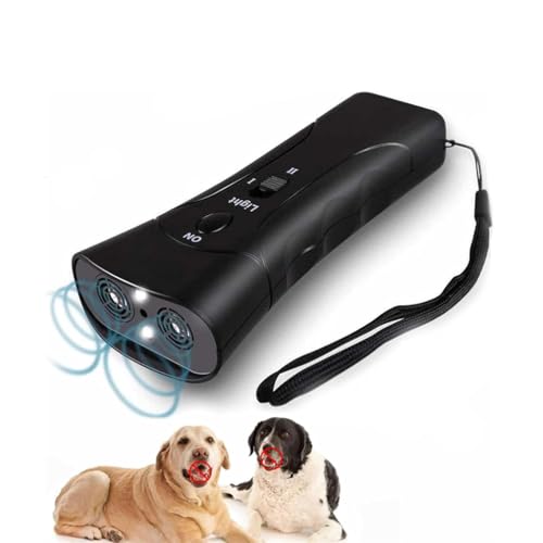 Delupets Trainer,Delupets Max Trainer Bark Control,Antibell für Hunde,3 Ebenen Ultraschall Anti Bell Gerät mit LED-Taschenlampe, Antibell Ultraschall Gerät mit Trainings-/Abschreckungsmodi (Akku-Typ) von LUCKKY