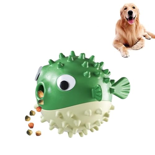 Dog Latex Toy, Hundespielzeug aus Latex, Interaktives Zahnungsspielzeug für Hunde, Kauspielzeug, Zahnreinigung Hundespielzeug, Interaktives Hundespielzeug, Rollender Leckerli-Spender für Hunde (Grün) von LUCKKY