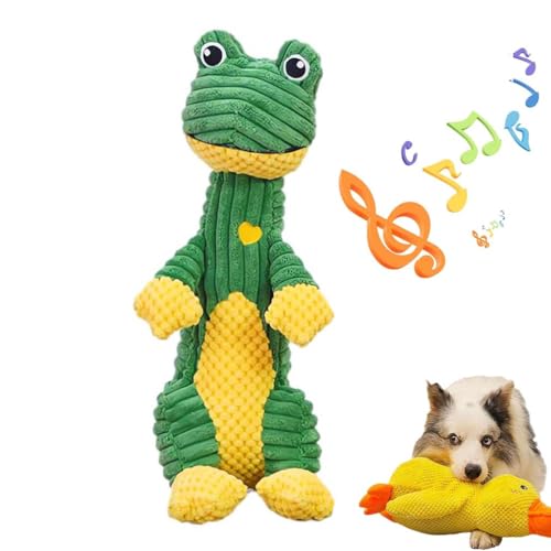 Durachew Dog Toy,Durachew Hundespielzeug,Wowpetsmart Invincible Chewanimals,Chewanimal - Entwickelt für starke Kauer,Wowpetsmart für schwere Kauer,Quietschig gefülltes Plüsch-Hundespielzeug (Frog) von LUCKKY