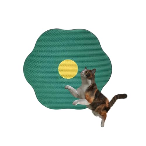 Flower Scratching Pad for Cats on Wall, Blumenkratzmatte für Katzen an der Wand, Katze Wandkratzer Wellpappe, Kratzbrett Katzen, Möbelschutz Katze Kratzmatte (Grün) von LUCKKY