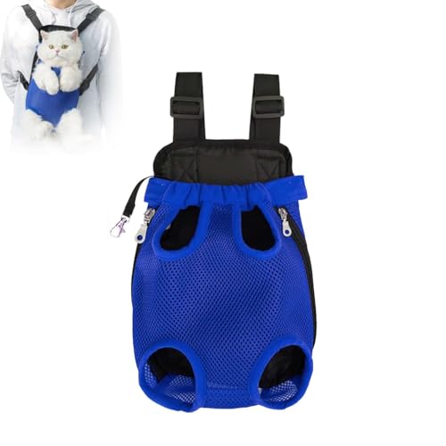 Furry Pawsy Carrier, Furry Pawsy Katzentragetasche, Furry Pawsy Tragetasche, Furry Pawsy Hunde-/Katzen-Rucksacktragetasche, Haustier-Reisetragetasche, Tragbarer Haustier-Tragerucksack (Blau, M) von LUCKKY