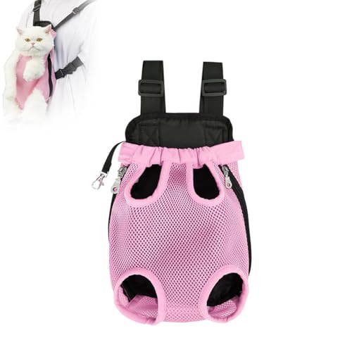 Furry Pawsy Carrier, Furry Pawsy Katzentragetasche, Furry Pawsy Tragetasche, Furry Pawsy Hunde-/Katzen-Rucksacktragetasche, Haustier-Reisetragetasche, Tragbarer Haustier-Tragerucksack (Rosa, L) von LUCKKY