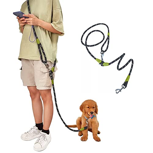 Hands Free Dog Leashes,Handsfree Hundeleine verstellbar Lauf-Leine Welpen-Leine für Hunde,Hundeleine zum Laufen Spazieren,verstellbar Hundeleine mit reflektierende Leine,Hunde Joggingleine (Schwarz) von LUCKKY