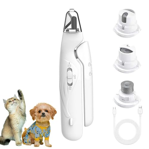 LUCKKY 2-in-1 Pet Nail Polisher, 2-in-1 Krallenschere und Hundenagelschleifer, Nagelknipser mit Led-Licht für Hunde Katzen, Krallenschneider & Krallenschleifer für kleine und mittelgroße Hunde von LUCKKY