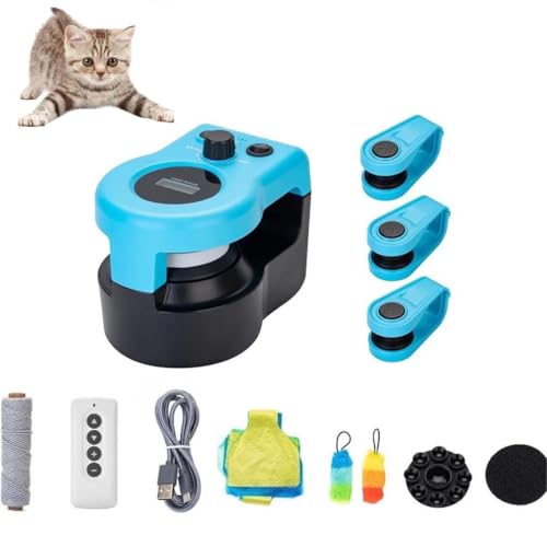 LUCKKY Cat Running Wheel Interactive Cat Toy, Katzenspielzeug Laufband für Indoor-Katzen, Automatisch/ferngesteuertes Katzenspielzeug, einstellbare Geschwindigkeit, simuliertes Katzenjagdspielzeug von LUCKKY