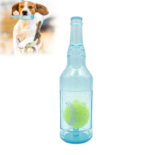 LUCKKY Crunchnplay Bottle Toy, Chew & Squeeze Buddy Play Bottle Toy, Crunchnplay Flaschenspielzeug, Zentric shop Flaschenspielzeug für Hunde, Plastikflaschen-Spielzeug für Hunde (Blau) von LUCKKY