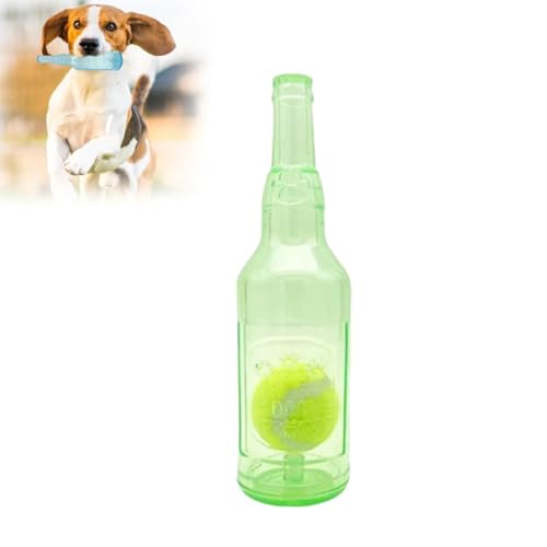 LUCKKY Crunchnplay Bottle Toy, Chew & Squeeze Buddy Play Bottle Toy, Crunchnplay Flaschenspielzeug, Zentric shop Flaschenspielzeug für Hunde, Plastikflaschen-Spielzeug für Hunde (Grün) von LUCKKY