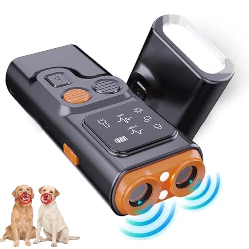 LUCKKY Peacesonic Bark Husher, Bark Guard Anti Barking Device for Dogs, Hundebellen Abschreckungsgerät, Antibell für Hunde mit HD Display und LED Taschenlampe, Hundetrainings Geräte Verhaltenshilfen von LUCKKY