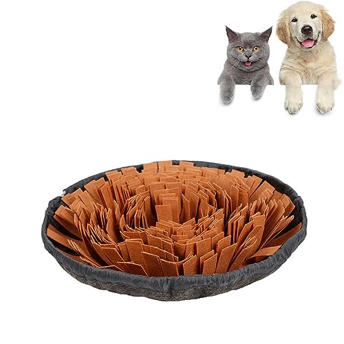 LUCKKY Pet Feeding Training Mat, Schnüffelteppich Hund, Hunde Riechen Trainieren Schnüffeldecke Fütterungsmatte Für Haustiere, Anti Rutsch Tragbares Hundetrainingspad (Braun) von LUCKKY