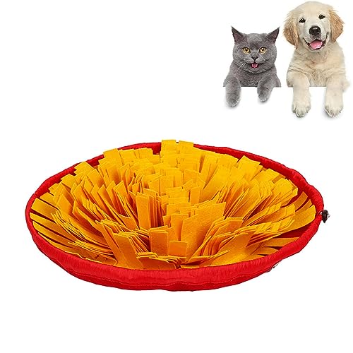 LUCKKY Pet Feeding Training Mat, Schnüffelteppich Hund, Hunde Riechen Trainieren Schnüffeldecke Fütterungsmatte Für Haustiere, Anti Rutsch Tragbares Hundetrainingspad (Orange) von LUCKKY