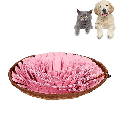 LUCKKY Pet Feeding Training Mat, Schnüffelteppich Hund, Hunde Riechen Trainieren Schnüffeldecke Fütterungsmatte Für Haustiere, Anti Rutsch Tragbares Hundetrainingspad (Rosa) von LUCKKY