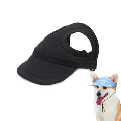 Outdoor Sun Protection Hood for Dogs, Outdoor-Sonnenschutzhaube für Hunde, Sommer Outdoor Haustier Sonnenschutz Hut, Verstellbarer Hund Sonnenschutz Baseballkappe mit Ohrlöcher (Schwarz, L) von LUCKKY