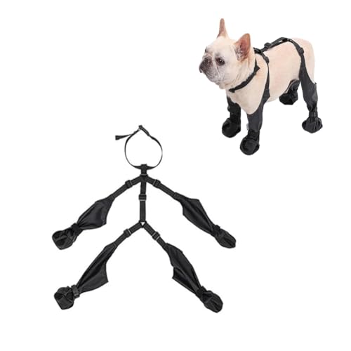 LUCKKY Pet Outdoor Waterproof Suspender Boots, wasserdichte Hundestiefel, rutschfeste Hundeschuhe, Hundepfotenschutz Mit Hosenträgern, Verstellbare Hundesockenschuhe, Hundepfoten Stiefel Leggings (M) von LUCKKY