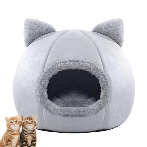 Vogueinstore Deep Sleep Comfort Cat Bed, Katzenbetten für Hauskatzen, Flanell-Zelt-Katzenbett, kleines Hundehöhlenbett mit Anti-Rutsch, Kätzchen-Zelts, Weiches Komfort Zelt Katzenstreu Bett von LUCKKY