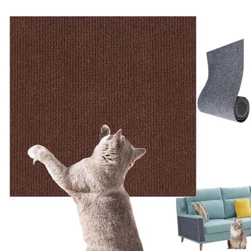 Vowtrlleoy Cat Scratching Cloth,Selbstklebend Kratzmatte Katze,Kratzmatte Katze Wand,Kratzschutz Sofa Katze,DIY Trimmbarer Katzen Kratzmatte für Schützt Teppiche Sofa Möbelschutz (Braun, 30 * 100CM) von LUCKKY