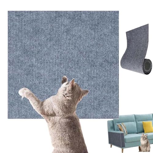 Vowtrlleoy Cat Scratching Cloth,Selbstklebend Kratzmatte Katze,Kratzmatte Katze Wand,Kratzschutz Sofa Katze,DIY Trimmbarer Katzen Kratzmatte für Schützt Teppiche Sofa Möbelschutz (Hellgrau, 60*100CM) von LUCKKY