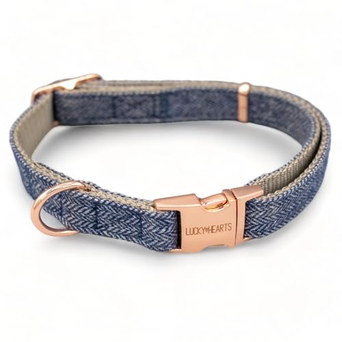 Lucky Hearts Halsband Rosé (M, blau) von LUCKY HEARTS