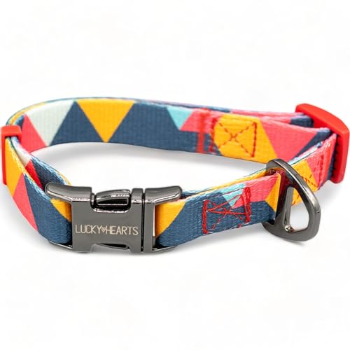 Lucky Hearts Halsband und Leinenset Rainbow Paws (S, orange) von LUCKY HEARTS