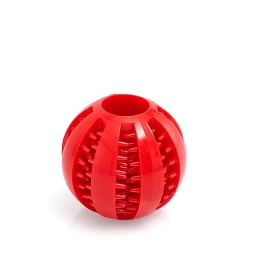 LUCON Hundeball Ø 6cm mit Zahnpflege Noppen - Hundespielzeug robuster Hunde Ball - Hundespielball für große & kleine Hunde - Kauspielzeug für Leckerli - rot von LUCON