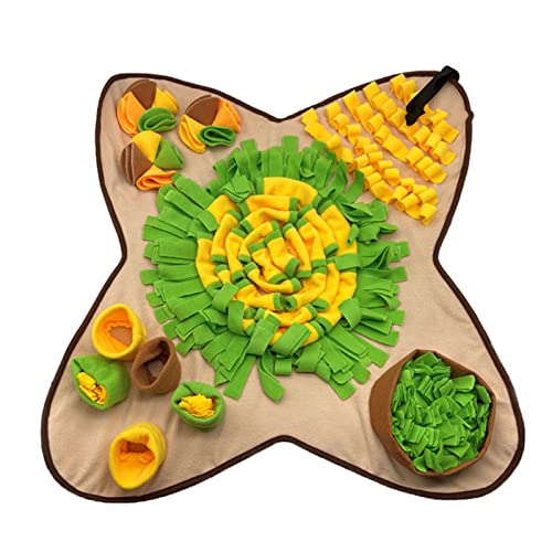 LUDAKE Pet Snuffle Mat Dogs Slow Eating Feeding Mat Interactive Sniff Mat Dog Toy Fleece Soft Grass Snuffle Pad for Pet von LUDAKE