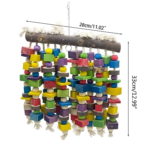 LUDAKE Vogel-Kauspielzeug, Papageienkäfig, bunte Blöcke, Perlen, zum Reißen für große und mittelgroße Papageien, Vögel von LUDAKE