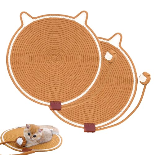 LUFEIS 3 in 1 Katzen Kratzmatte Teppichschutz mit Ball Spielzeug, Katzen Kratzschutz für Möbel, Katzenkratzmatte für Boden, Wand, Couch, Teppich, Sofa (Braun) von LUFEIS