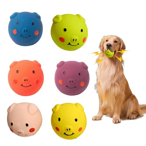 LUFEIS Quietschendes Latex-Hundespielzeug, interaktives Hundespielzeug mit Quietscher, weiches quietschendes Hundespielzeug, für drinnen und draußen, Schweine-Hundespielzeug, Kauen, quietschender von LUFEIS