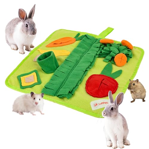 Kaninchen-Futtermatte, interaktives Futterspiel für Langeweile, kleines Haustier-Puzzle-Spielzeug, Schnüffel-Pad, Bett, Nasenarbeit, Fütterungsmatte für Kaninchen, Hamster, Meerschweinchen, Frettchen, von LUFTPETS