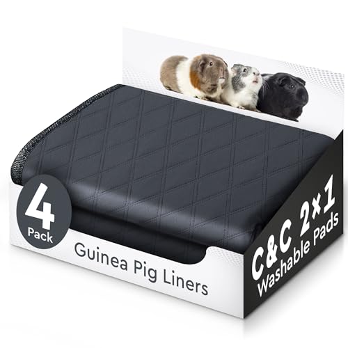 LUFTPETS Meerschweinchen-Käfig-Einlage für C&C 2 x 1 (71,1 x 35,6 cm) Lebensräume | Waschbare, wiederverwendbare, auslaufsichere Meerschweinchenmatten | ideale Urinierunterlagen für Kleintiere, 4 von LUFTPETS