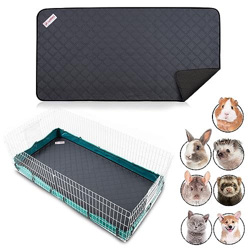 Luftpets Meerschweinchen-Käfig-Einlage, 119,4 x 61 cm, waschbare und wiederverwendbare Bettwäsche für Meerschweinchenkäfige, rutschfest, extra saugfähig und wasserdicht, ideal für kleine Haustiere wie von LUFTPETS