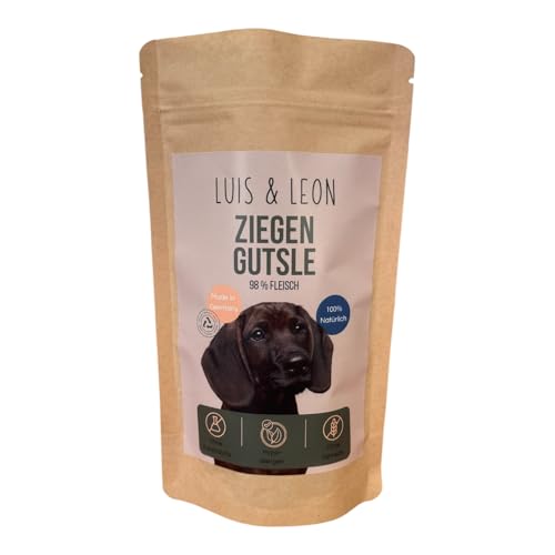 Luis & Leon Ziegen Gutsle, 2X 150g Hundeleckerli mit 98% Ziegen Fleisch, für Hunde, 100% Natürlich, Hypoallergen von LUIS & LEON Paws for Change