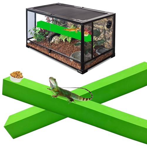 Reptilien-Flexbrücke, zuschneidbare Reptilienbrücke für Terrarium, rutschfeste Eidechsen-Habitat-Dekoration mit Futternapf, Terrarienzubehör für Geckos, Schlangen, Chamäleons und andere Reptilien, 2 von LUKHMELF