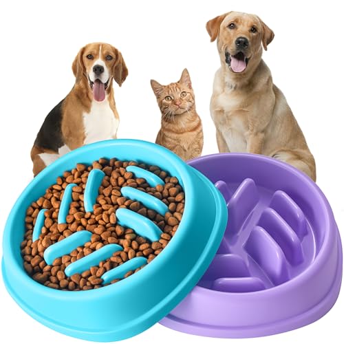 Slow Feeder Hundenäpfe, rutschfester Futternapf für langsames Fressen, Labyrinth-Hundenapf, Anti-Erstickungs-Puzzle-Futterspender, Hundenapf, langsamer Futternapf für Hunde und Katzen, alle Rassen, von LUKITO