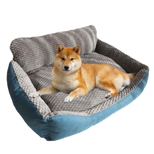 LULUMAIC Beruhigende Hundefarnsofa Bettmatte, Hundebett-Haustiersofa, superweiches bequemes Flanellhundbett, waschbares Hundebett mit nicht rutschem Boden für kleine/mittlere/große Hunde und Katzen, l von LULUMAIC