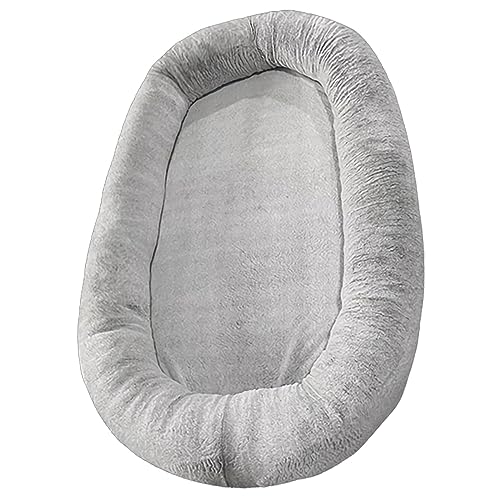 LULUMAIC Haustier menschliches Hundebett, Schlafzimmer Lounge Stuhl Lazy Stuhl für Erwachsene und Haustiere Schlafpolster Hundematte Waschbare Abdeckung Große Bohnensackbetten (hellgrau 5XL) von LULUMAIC