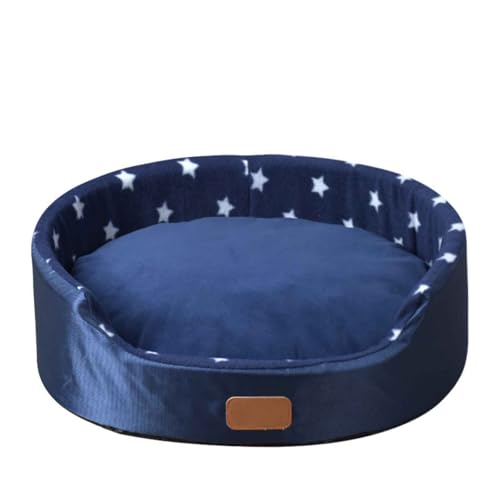 LULUMAIC Haustierbett, Hundebett, Hundesofa mit Abnehmbarer waschbarer Abdeckung und reversibler Kissen, Katzenbett mit Nicht rutschem Boden für kleine mittelgroße Hunde und Katzen, blau, s von LULUMAIC