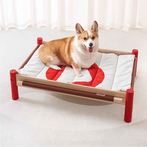 LULUMAIC Hochgezogenes Hundebett, erhöhtes Katzenbett, kühlende atmungsaktive Haustierbett mit abnehmbarem Bolster, erhöht von LULUMAIC