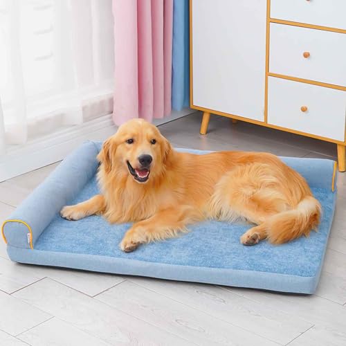 LULUMAIC Hundebett, orthopädisches Hundebett, bequemes Hundebett mit abnehmbarem Abdeckung und Nonskid -Boden, Wasch- und Hundesofa -Bett Couch für kleine mittelgroße oder große Haustiere, blau, XL von LULUMAIC