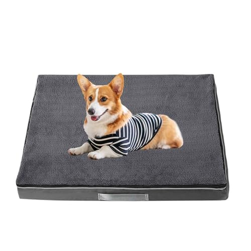 LULUMAIC Hundebett, wasserdichte orthopädische Hundebett, weiches Hundesofa-Bett mit abnehmbaren und waschbaren Decken, Schaumstoffhundsofa-Bettmatratze mit Nicht rutscher Basis, dunkelgrau, XXL von LULUMAIC