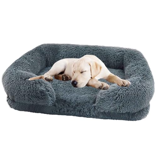 LULUMAIC Hundebett mit luxuriösem flauschigem, wasserdichtem Hundebett mit Nicht -Schlupfboden, orthopädischem Gedächtnisschaum Haustierbett, waschbarer unzerstörbarer Hundesofa für kleine, mittlere von LULUMAIC