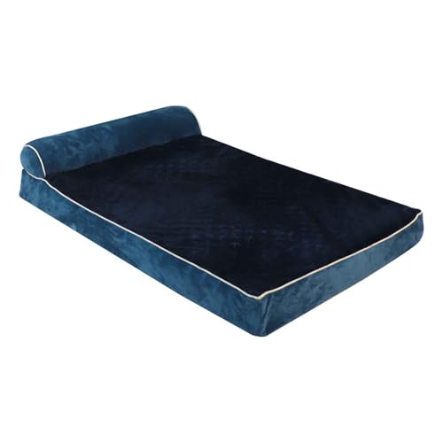 LULUMAIC Hundebettmatte, orthopädisches Hundebett, waschbare Hundebettmatratze Couch mit Rutschboden, Eierkiste Schaum-Couch Haustierbetten für kleine mittelgroße Hunde, blau, XL von LULUMAIC