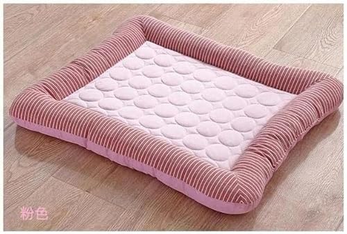 LULUMAIC Kühlmatte für große Hunde, kühle Matten, Kühlunterlage, Bett für Hunde, Katzen, Welpen, Kätzchen, Kühlmatte, Haustierdecke, Eisseidenmaterial, weich für Rosa, Blau, atmungsaktiv (Farbe: Rosa von LULUMAIC