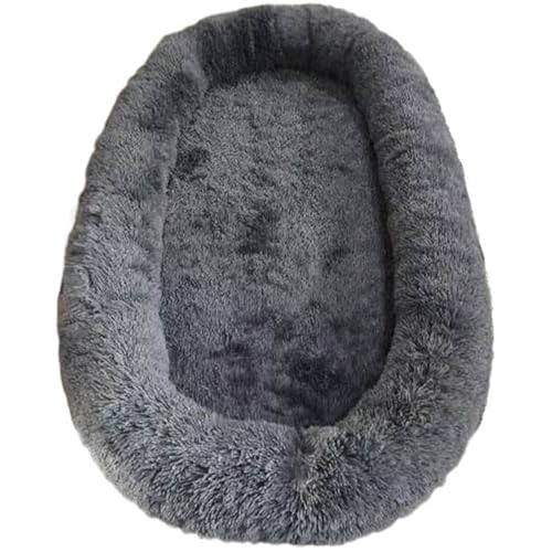 LULUMAIC Menschliches Hundebett, riesiges menschliches Hundebett für Erwachsene, Hundebett mit menschlicher Größe, großes Hundbohnenbett für Sie und Haustier (Dunkelgrau 5XL) von LULUMAIC