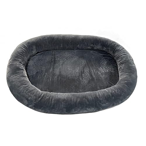 LULUMAIC Menschliches Hundebett für Erwachsene und Haustiere, Schlafunterlage, Hundematte, waschbar, abnehmbarer Bezug, große Sitzsäcke (Dunkelgrau 5X) von LULUMAIC