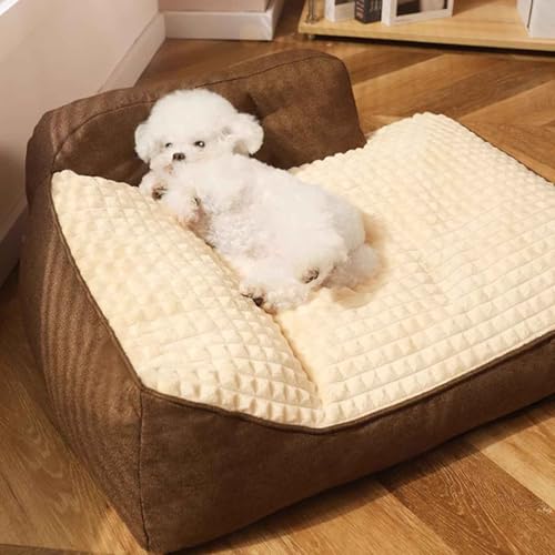 LULUMAIC Mittel großer Hundebett, weiche Hundesofa-Sofa-Bett, Hundesofa Bett mit wasserdichtem abnehmbarem Abdeck von LULUMAIC