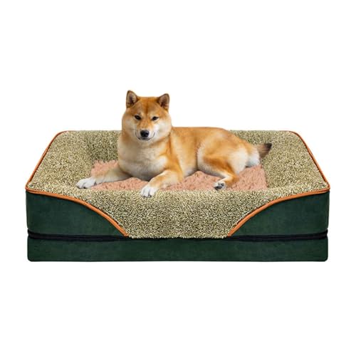 LULUMAIC Orthopädische Hundebett, Hundekiste Matratze, Haustier-Couch, Ultra-weiche Dicke Hundebetten, Schaumstoffhundsofa-Bettmatratze mit Nicht rutschfestem Basis, Abnehmbarer waschbar von LULUMAIC